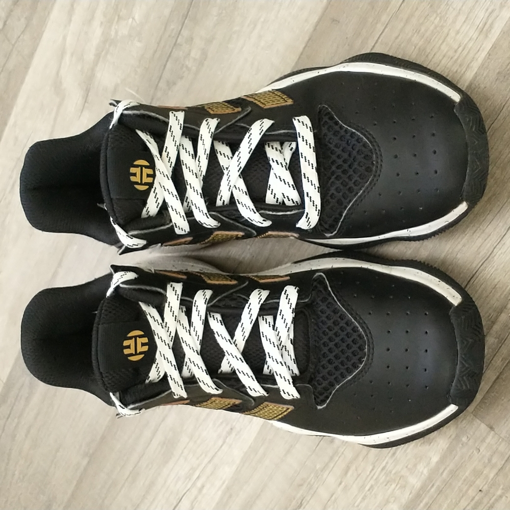 Adidas Harden Stepback Basketball Black and Gold boys Shoes